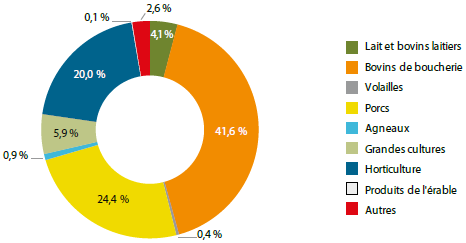 Ce graphique présente la répartition des paiements du programme agri-stabilité pour l’année de participation 2016.