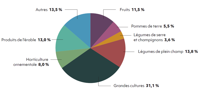 Graphique Répartition des contributions gouvernementales du programme Agri-Québec pour l’année de participation 2019 - voir description ci-dessous.