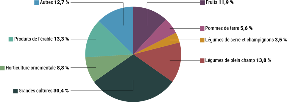 Graphique Répartition des contributions gouvernementales du programme Agri-Québec pour l’année de participation 2020 - voir description ci-dessous.