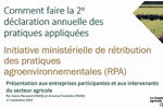 Rétribution des pratiques agroenvironnementales (RPA) - Faire la deuxième déclaration des pratiques appliquées en ligne