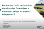 Déclaration des données financières - Comment éviter les erreurs fréquentes? – 17 mai 2023